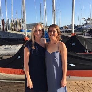 Cynthia Steffe one shoulder navy dress